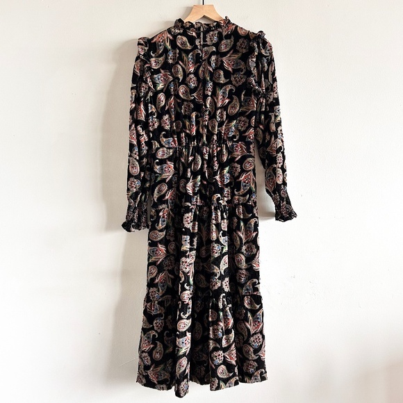 ba&sh Roane Midi Dress | Black Paisley | Size US 6 - Picture 3 of 16